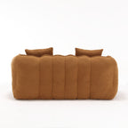 Cozy Beanbag Chair with High Resilience Foam Core for Two - Yellow Chenille, 66x35x25 inches