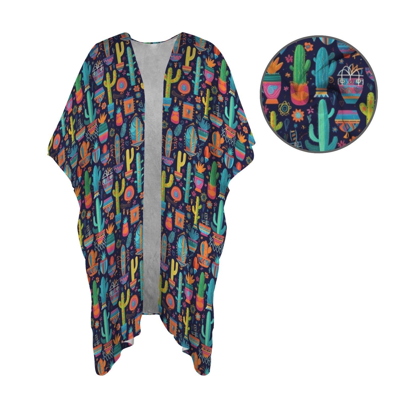 Baha Ranch Crazy Cactus Lady Duster Kimono Coverup Baha Ranch Western Wear