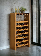 Hanzi Oak Finish Wine Rack