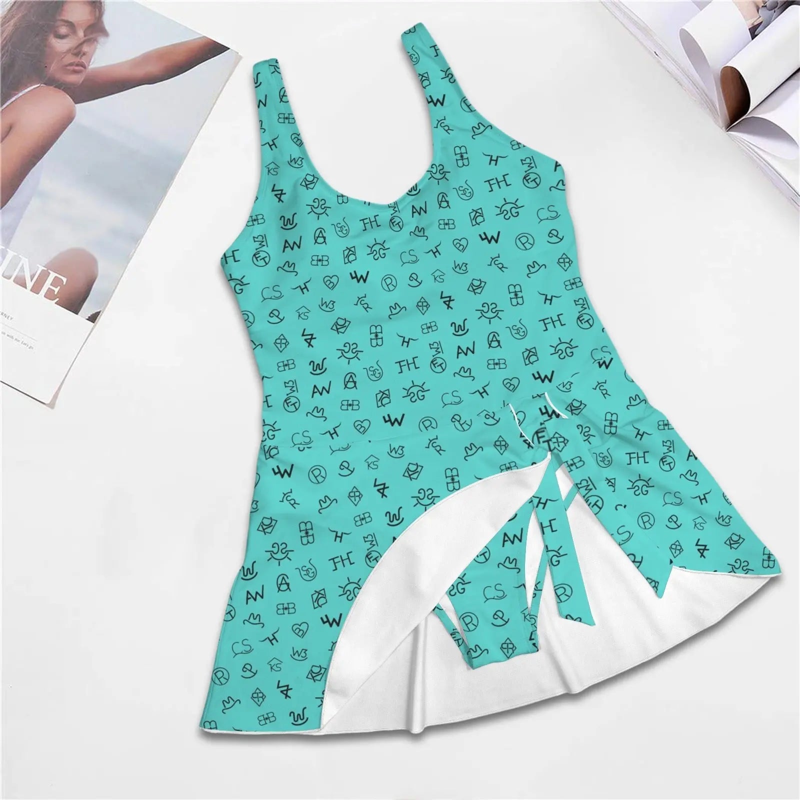 Baha Ranch Cattle Brands Skirted Swimsuit Baha Ranch Western Wear