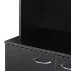 70.87' Tall Wardrobe& Kitchen Cabinet, with 6-Doors, 1-Open Shelves and 1-Drawer for bedroom,Black