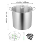 Canning Pot with Rack and Glass Lid 21 QT Stainless Steel Waterbath Canner