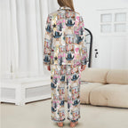 Baha Ranch Danilo Painted Cowgirl Western Satin Long Pajama Set Baha Ranch Western Wear