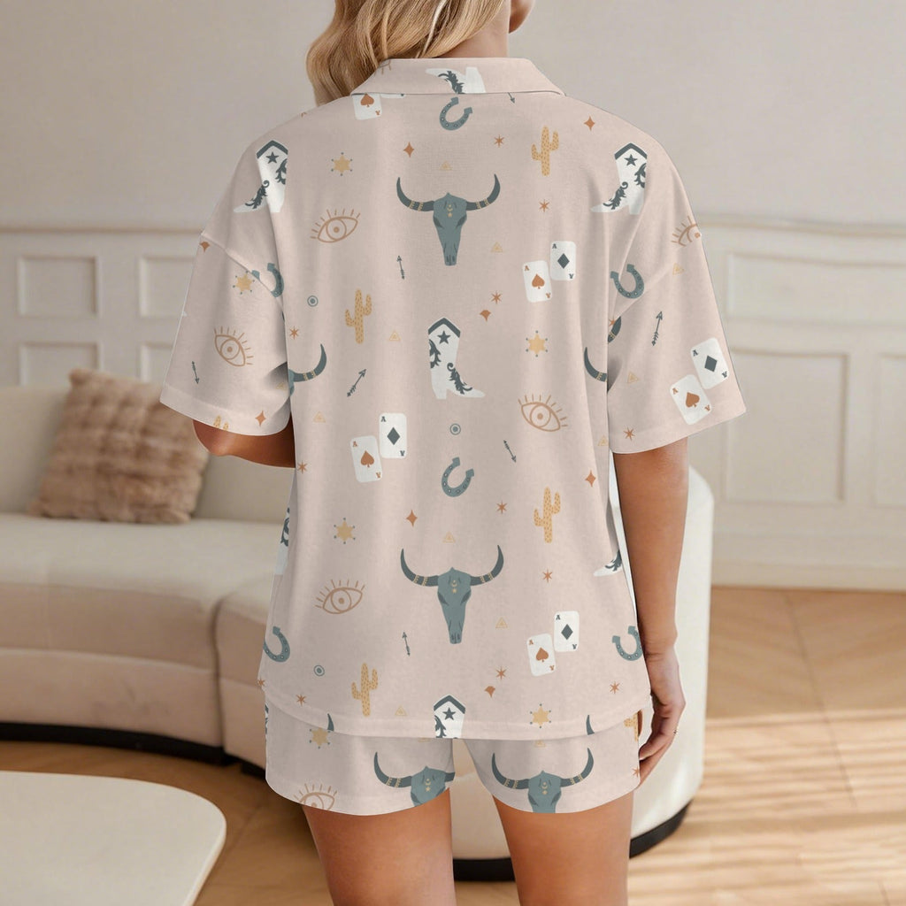Baha Ranch Bulls & Boots Women's Pajama Set Made in America Baha Ranch Western Wear