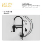 Bothwa Home CUPC Certified 19' Single Handle Kitchen Faucet (Matt Black Finish)