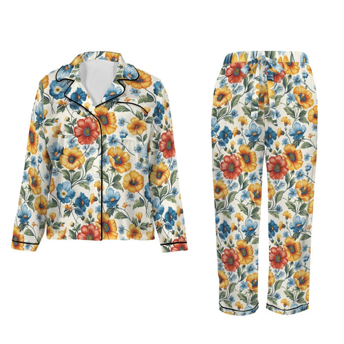 Baha Ranch Colores De Mexico Spring Florals Satin Pajamas Baha Ranch Western Wear