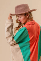 BiBi Colorblock Exposed Seam French Terry Sweatshirt