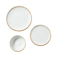 18 PCS Dinnerware Set Ceramic Plates and Bowls Sets Service for 6 White