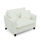 Lazy sofa chair, comfortable single-person sofa chair, with a backrest and soft seat cushion, having armrests on both sides, suitable for living room and bedroom - Beige