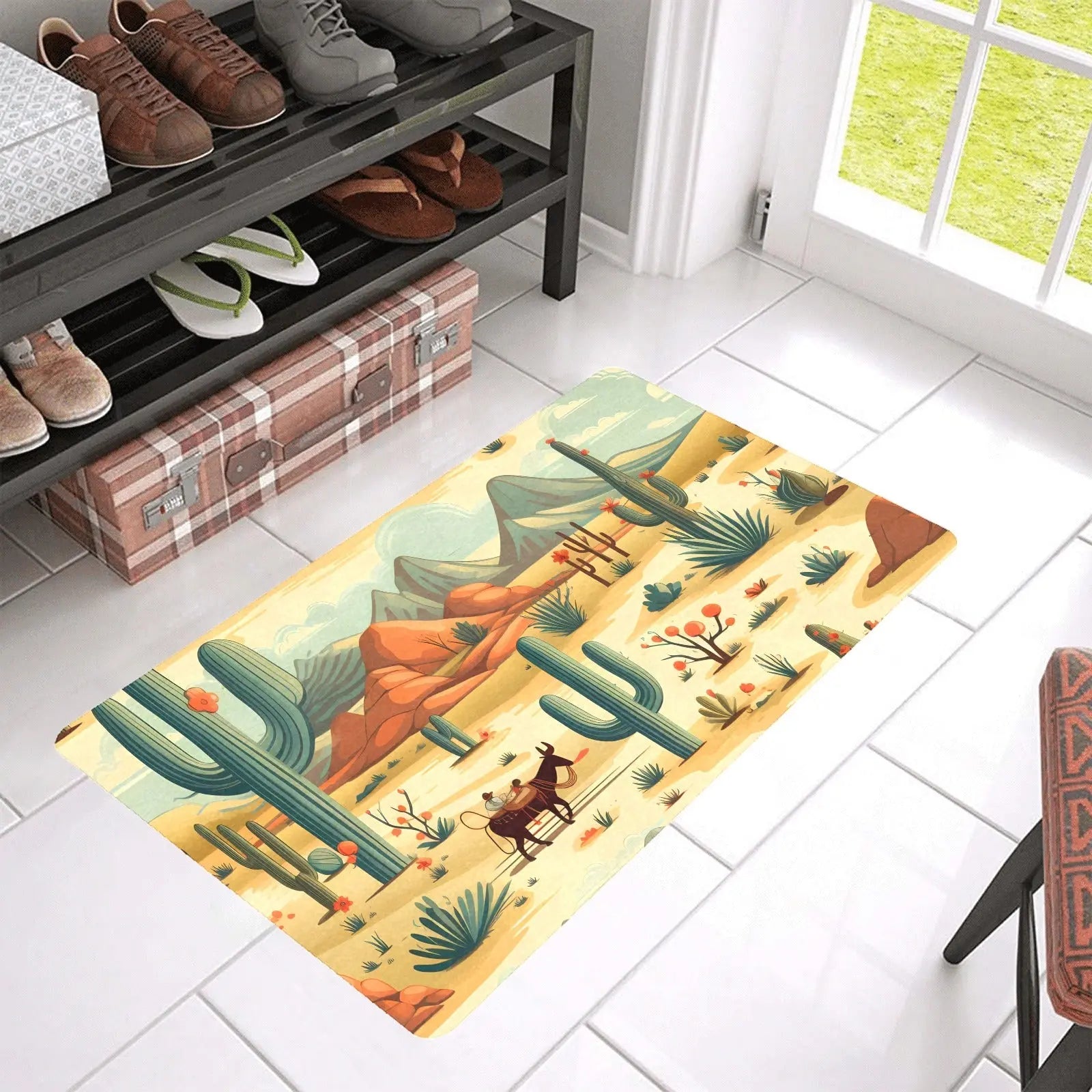 Desert Oasis Floor Mat 30" x 18" Made in America Baha Ranch Western Wear