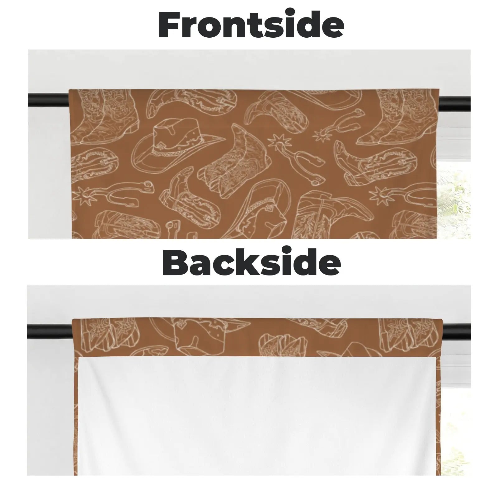 Western Print Curtains Window Curtain 28"x40" (2-Piece) Made in America Baha Ranch Western Wear