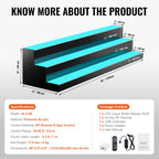 LED Lighted Liquor Bottle Display Bar Shelf RF & App Control 48' 3-Step
