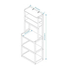 23.62' White and Black color Bakers Rack for Kitchen with Storage, Coffee Bar, 5-Tier Kitchen Shelves, Microwave Stand