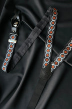 Sicily Lava Orange Floral Etna Patterned Silk Suspenders ETNA