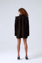 Brown Double-Breasted Virgin Wool Blazer| Monica Blazer ETNA