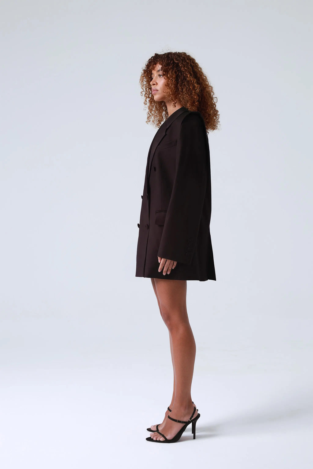 Brown Double-Breasted Virgin Wool Blazer| Monica Blazer ETNA