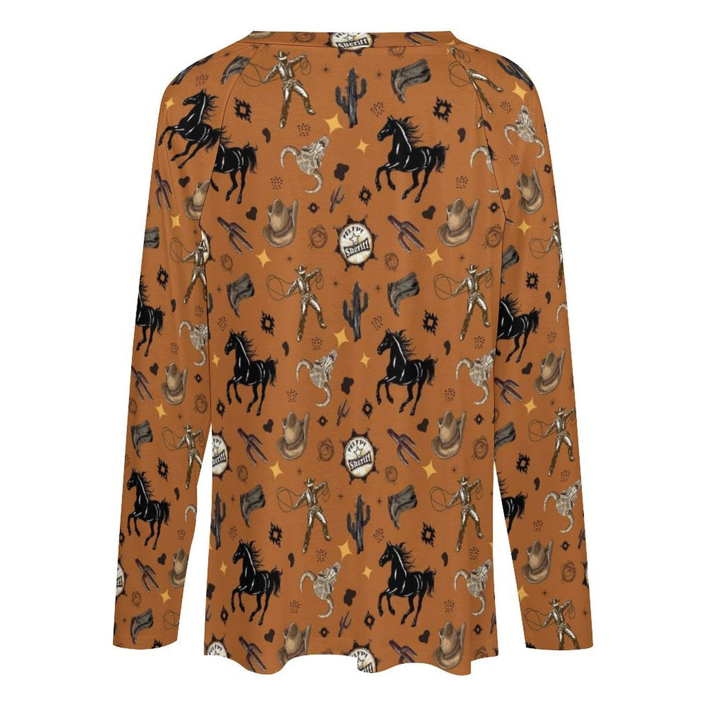 Baha Ranch Western Print Long Sleeve Top Baha Ranch Western Wear
