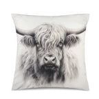 Baha Ranch Black White Highland Velvety Soft Pillow Cover Made in America Baha Ranch Western Wear