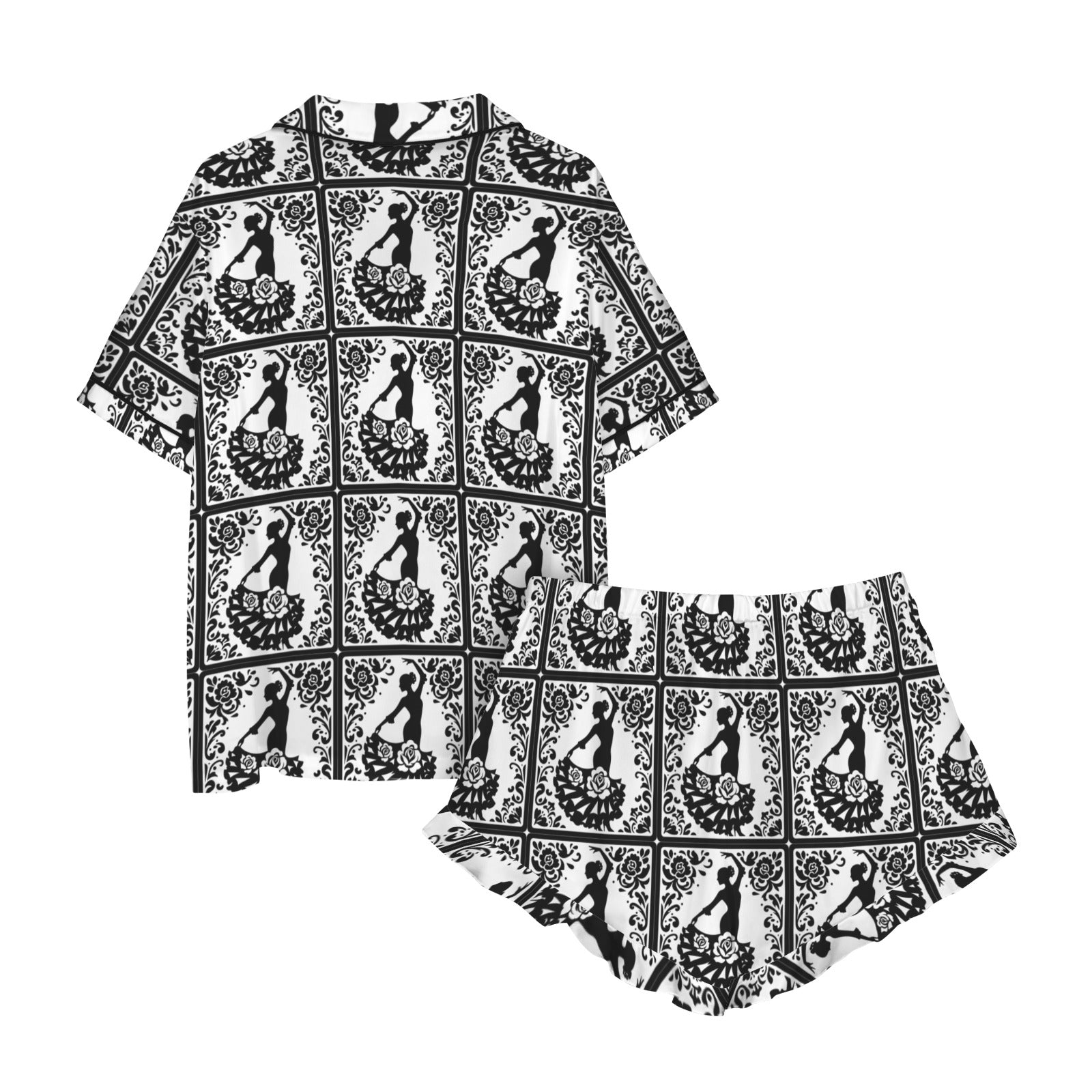 Baha Ranch Colores de Mexico Flamenco Southwestern Satin Pajamas Baha Ranch Western Wear