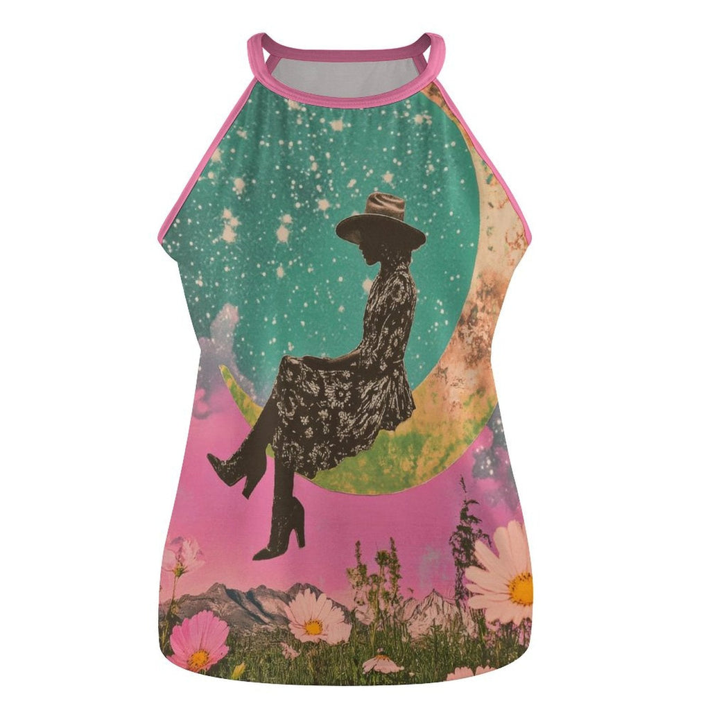 Baha Ranch Cowgirl on the Moon Retro Pop Western Tank Top Baha Ranch Western Wear