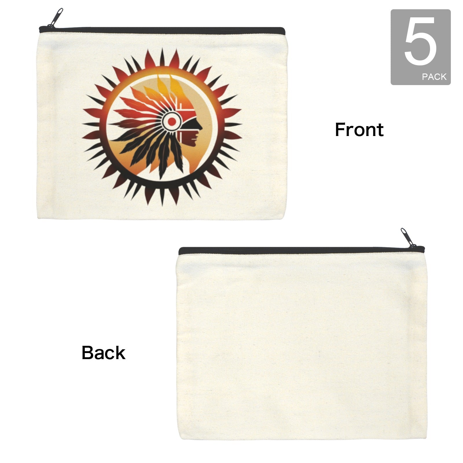 Native Sun Cosmetic Bag Pack of 5 Made in America Baha Ranch Western Wear