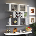 Large Wall Mounted 3 Tier Rustic Bottle Wine Rack,Multifunctional Wooden Wall Mounted Wine Rack,Storage Rack with Wine Glass Holder,mounted wall Storage winerack Rack for Home Bar Dining Room Decor