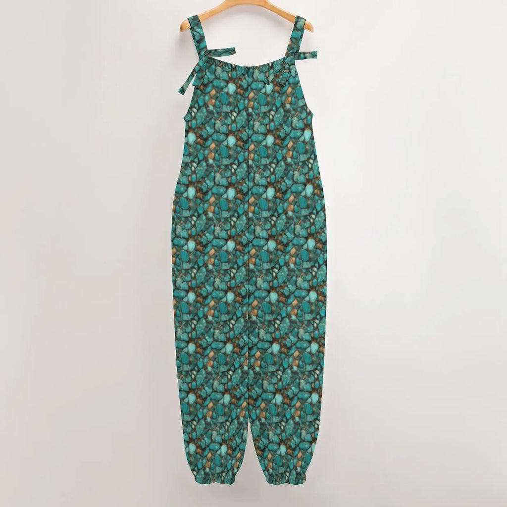 Baha Ranch All Turquoise Overalls Jumpsuit Baha Ranch Western Wear