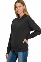 Zenana Fleece Kangaroo Pocket Hoodie