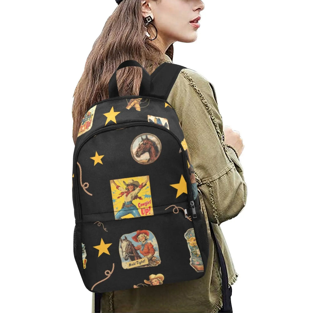 Vintage Cowgirl Collage Backpack Baha Ranch Western Wear