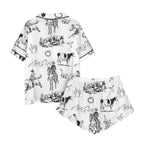 Baha Ranch Ranch Life Western Cowgirl Satin Ruffle Pajama Set Baha Ranch Western Wear