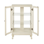 2 Doors Curio Cabinet with Tempered Glass Doors, Curio Cabinets with Mirrored Back Panel and Adjustable Shelves, Lighted Display Cabinet for Home, Office Light Bulb Included White