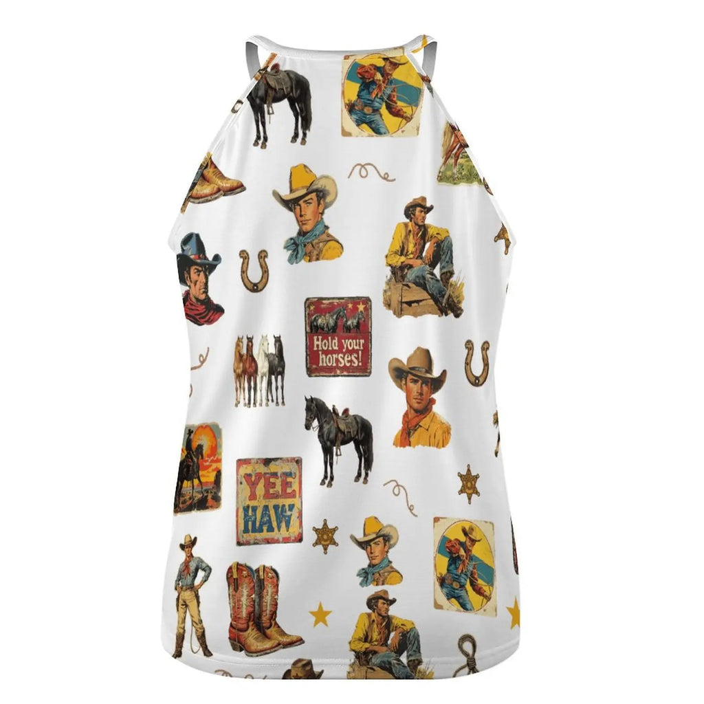Baha Ranch Vintage Cowboy Collage Western Tank Top Baha Ranch Western Wear