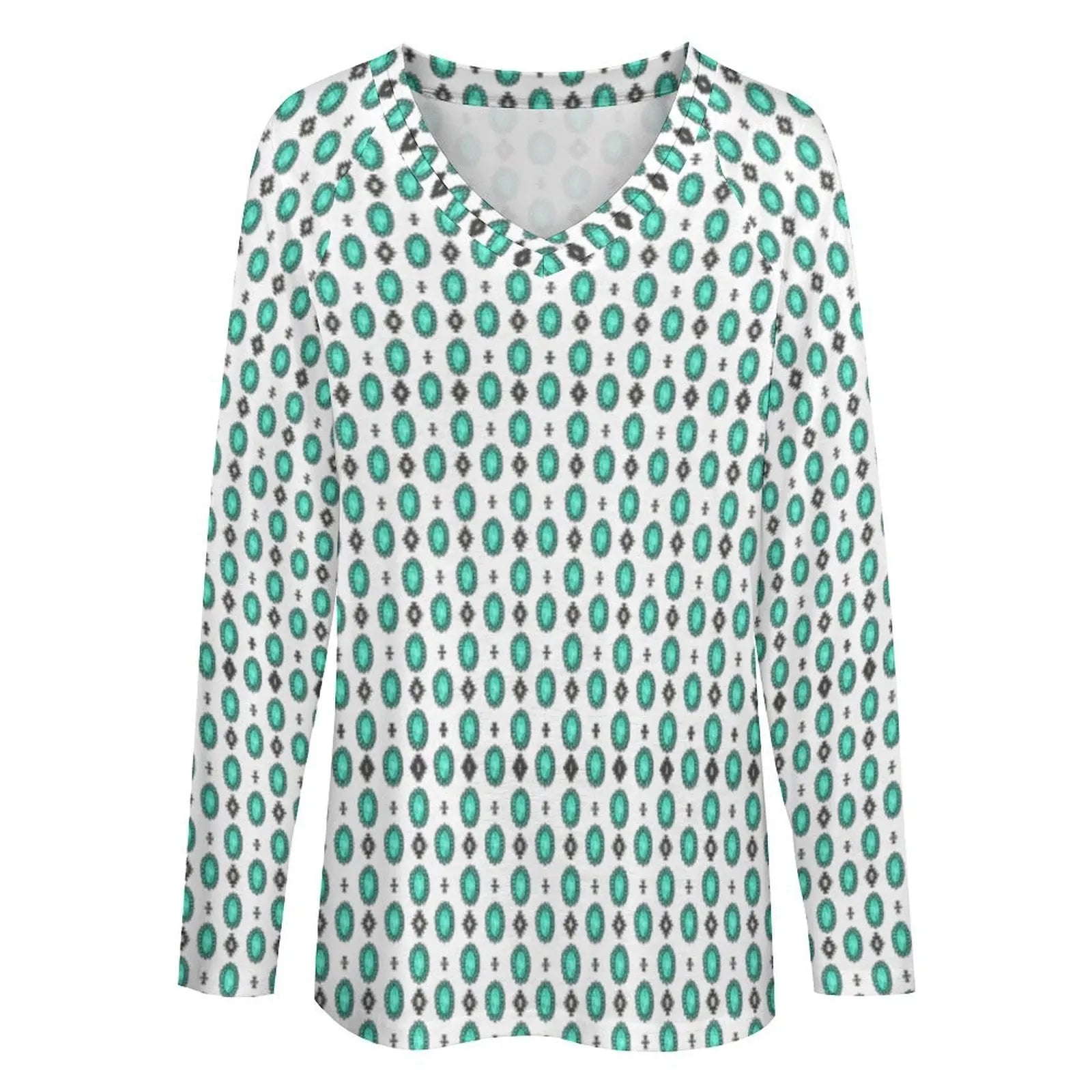 Baha Ranch Turquoise Concho Long Sleeve Top Baha Ranch Western Wear