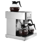 Commercial Drip Coffee Maker, 12 Cups Coffee-Maker Machine with 4 Glass Carafes and 4 Decanter Warmer Plates, Stainless Steel Drip Style Coffee Brewer, for Restaurant, Office, Coffee Shop & Home