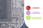 NAAR MARFI Collection 2X8 Silver / Oriental Runner Rug