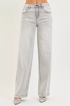 RISEN Slouchy Baggy Jeans with Contrast Stitching