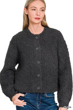 Zenana Button Down Wool Cardigan Sweater