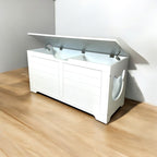 39.4' Top open Cat Litter Box Enclosure Furniture, Cat Washroom, Hidden Litter Box Cover, Cabinet for Large Cat, Dog Proof Cat Litter Boxes, Hideaway Litter Box, Cat House, White