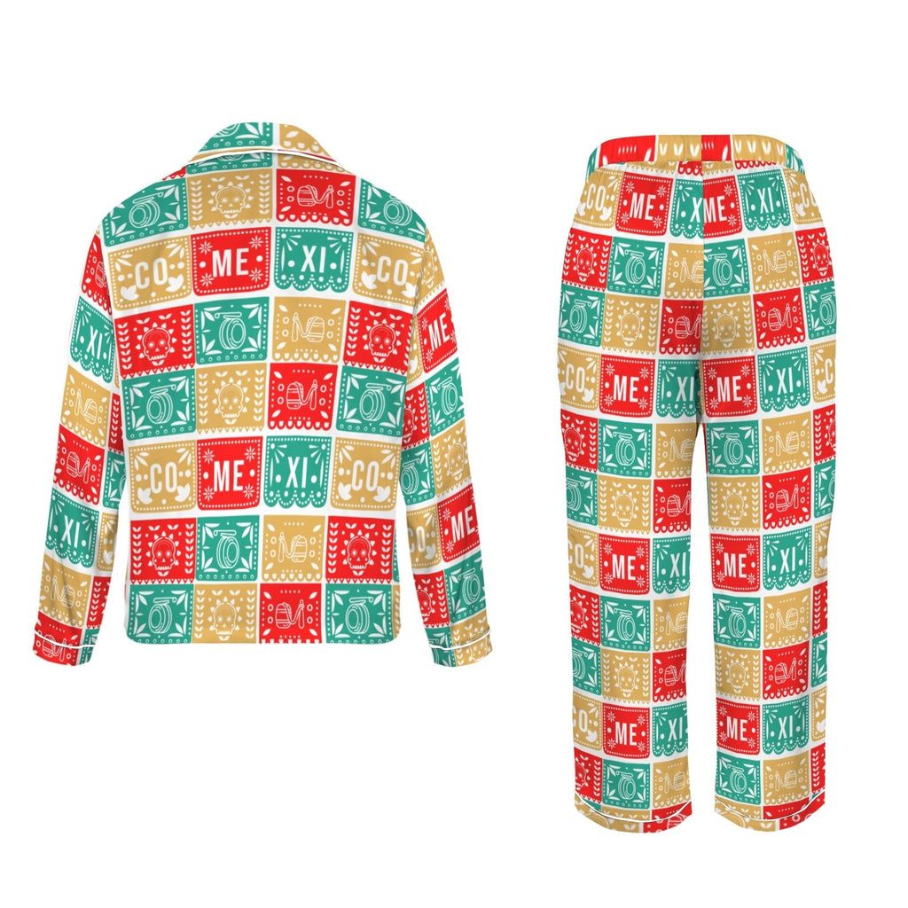 Baha Ranch Colores De Mexico Picado Womens Satin Pajamas Baha Ranch Western Wear