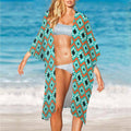 Baha Ranch Turquoise Aztec Duster Kimono Coverup Baha Ranch Western Wear