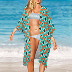 Baha Ranch Turquoise Aztec Duster Kimono Coverup Baha Ranch Western Wear