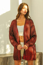 BiBi Metallic Knit V-neck Open Sweater Cardigan