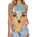 Baha Ranch Bull Skull Retro Pop Western Tank Top Baha Ranch Western Wear