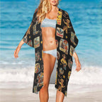 Baha Ranch Vintage Cowgirl Collage Kimono Coverup Duster Baha Ranch Western Wear