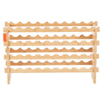 36 Bottle Stackable Modular Wine Rack Bamboo Wood Display Shelf 4-Tier