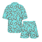 Baha Ranch Turquoise Horseshoe Women's Pajama Set Made in America Baha Ranch Western Wear
