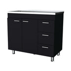 Wenge 2-Door 3-Drawer Kitchen Cabinet