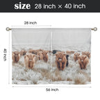 Highland Cow Curtains Window Curtain 28"x40" (2-Piece) Made in America Baha Ranch Western Wear