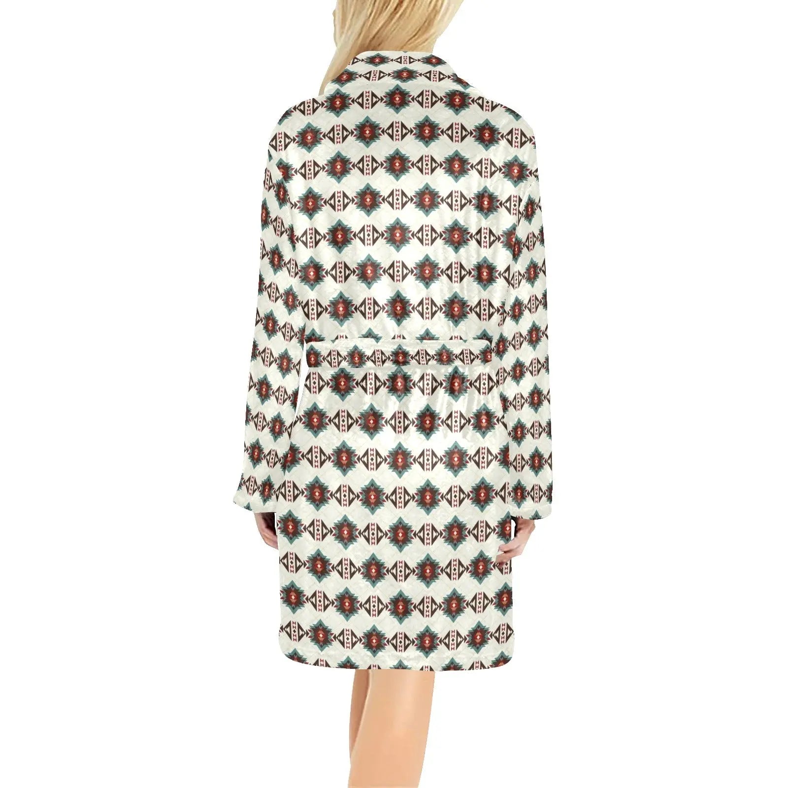 White Aztec Women's Western Bath Robe Baha Ranch Western Wear