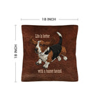 Baha Ranch Basset Hound Life is Better Throw Pillow Case Made in America Baha Ranch Western Wear